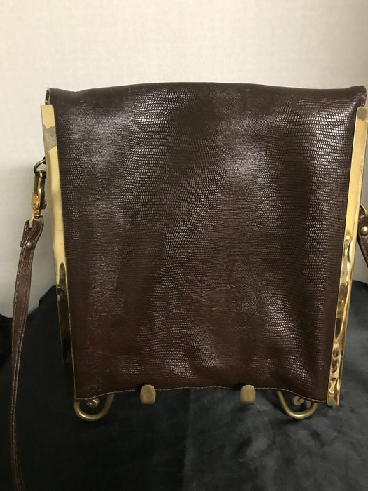 Letisse brown faux snakeskin Leather Vintage 70s Shoulder Bag/Purse