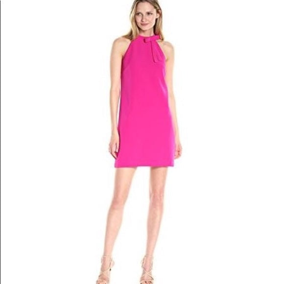 NEW Maggie London hot pink sleeveless dress