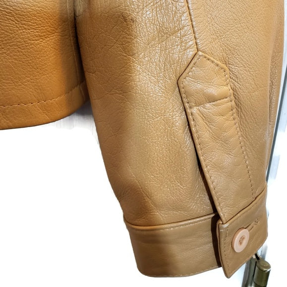 Nicola Berti Tan Leather Coat Size M