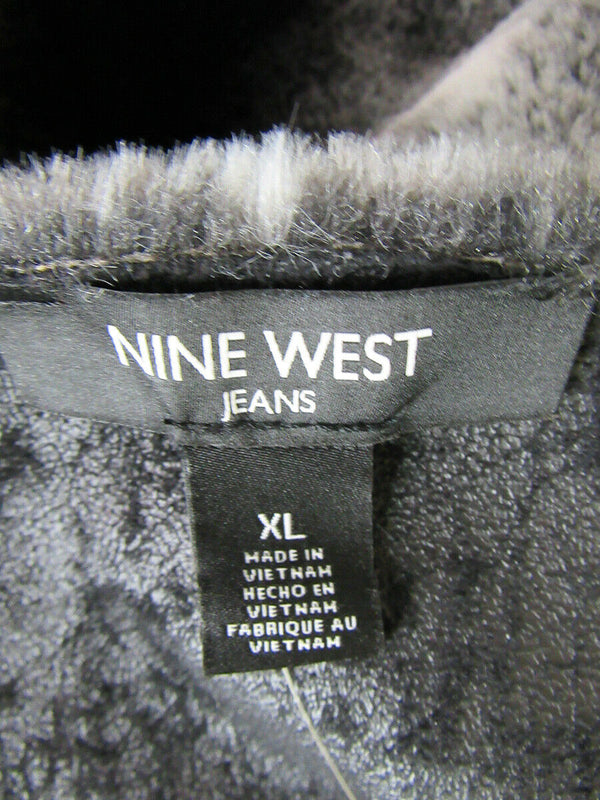Nine West "Ruby" Long Silky Faux Fur Duster Vest Apres Ski Wear XL