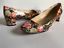 Nine West Womens Patent Leather Floral Block Heels