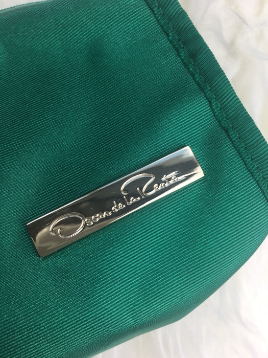 Oscar De La Renta Women's Green Make Up Cosmetic Bag Travel Purse Accessory