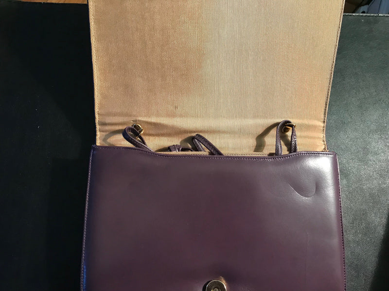 Patchwork Purple an tan Snakeskin Lizard and snakeskin 80's clutch