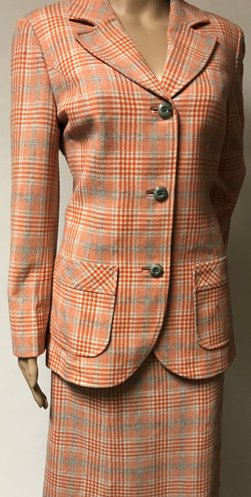 Vintage 1950s Pendleton Plaid Wool Skirt Jacket Suit