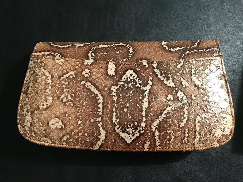 STUNNING 1960's Cuero Vaca BOA Snake Skin CLUTCH