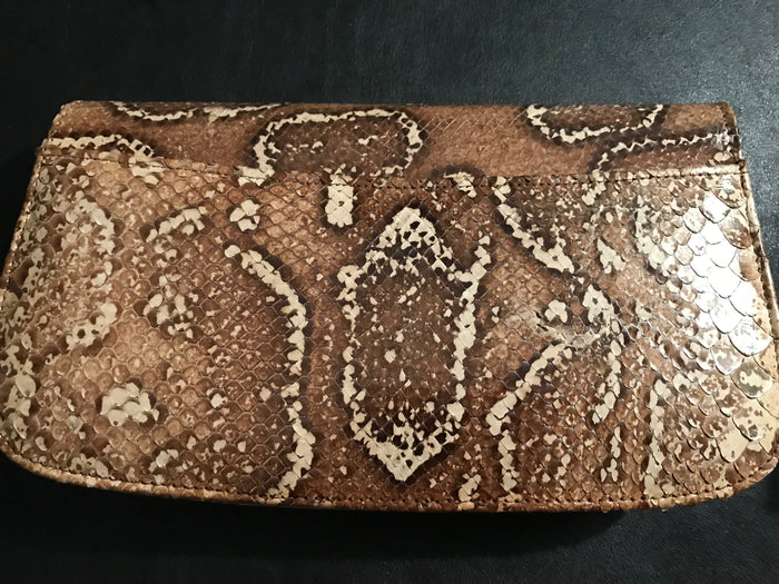 STUNNING 1960's Cuero Vaca BOA Snake Skin CLUTCH