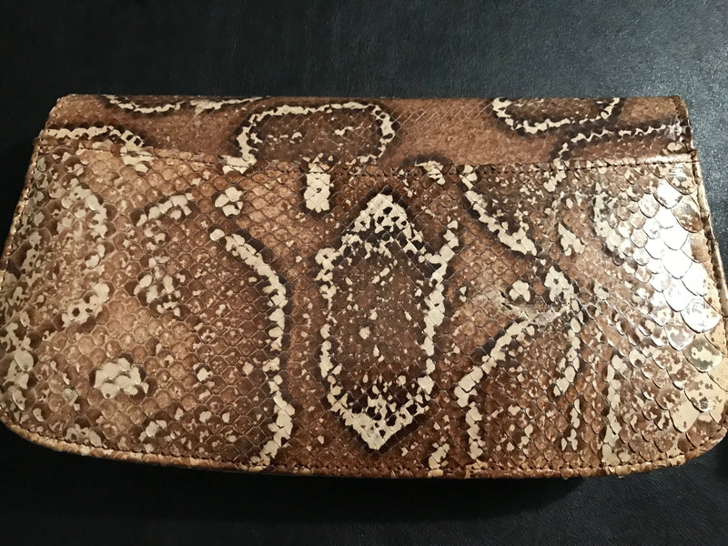 STUNNING 1960's Cuero Vaca BOA Snake Skin CLUTCH