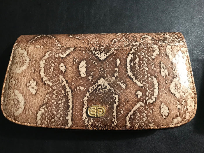 STUNNING 1960's Cuero Vaca BOA Snake Skin CLUTCH