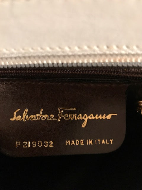 Salvatore Ferragamo Color block Leather Gold Chain Strap Crossbody Bag