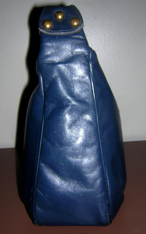 Vintage 1980s ETIENNE AIGNER navy blue leather purse, handbag, shoulder bag