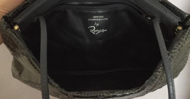 Vintage Hunter Green Ronay Snakeskin Clutch