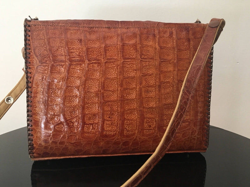 Vintage Genuine Alligator Handbag | Large Purse | Footed | Made in Florida USA