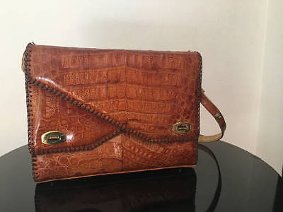 Vintage Genuine Alligator Handbag | Large Purse | Footed | Made in Florida USA