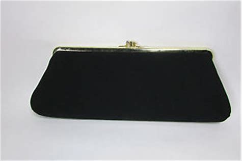 Black 1960's Vintage Clutch Evening Bag Handbag
