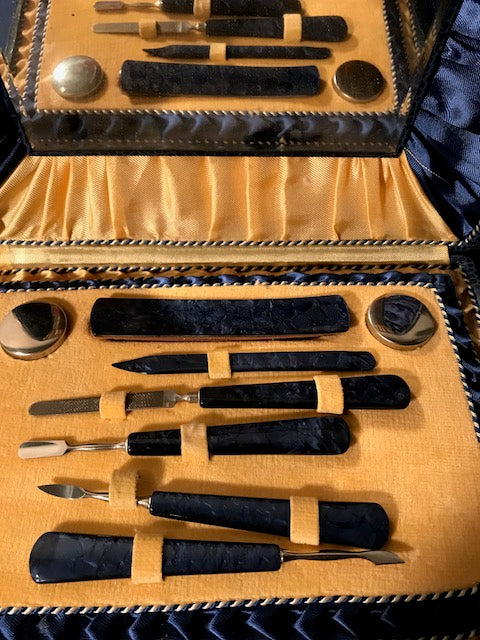 Vintage French 8 piece manicure set complete in the original box