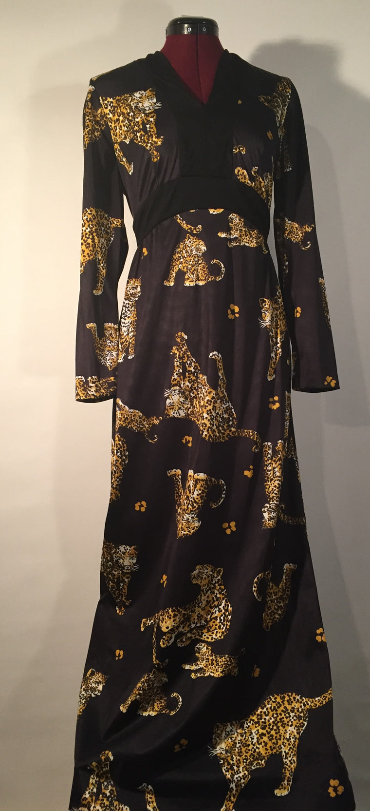 Vintage Black with Cheetah Print Gown