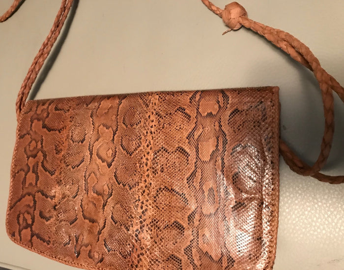 African Python Snake Skin Clutch / Shoulder Bag