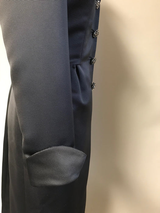 Vintage Victor Costa coat dress by Nahre'e Size 10 Slate Gray Ribbed Cocktail Dress