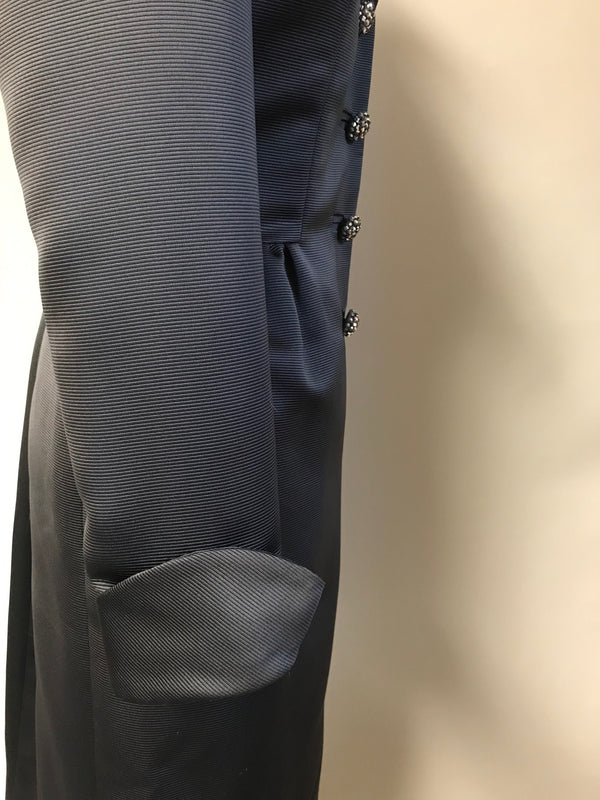 Vintage Victor Costa coat dress by Nahre'e Size 10 Slate Gray Ribbed Cocktail Dress