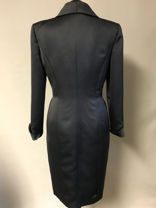 Vintage Victor Costa coat dress by Nahre'e Size 10 Slate Gray Ribbed Cocktail Dress