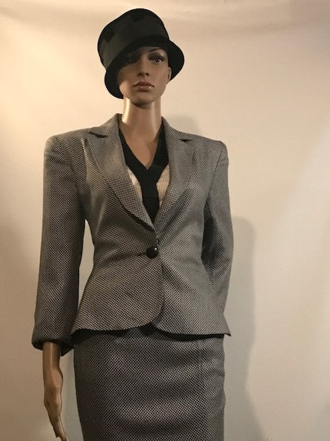 Vintage 80's Christian Dior single button Houndstooth suit