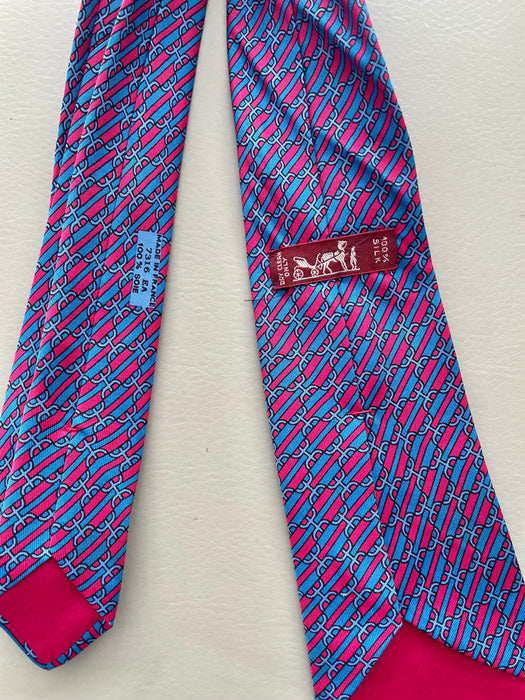 HERMÈS Silk Pattern Print Tie