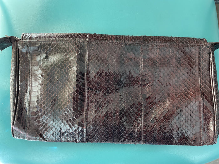 Vintage Snakeskin Envelope Style Clutch Bag