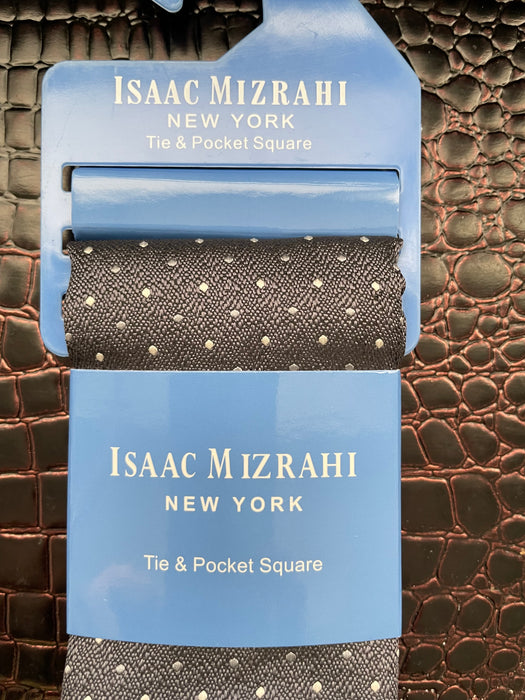 Isaac Mizrahi  New York Neck Tie Black/Gray Colors Nice!