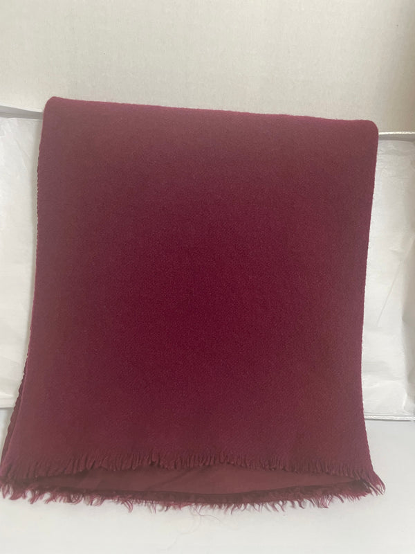 CHRISTIAN DIOR Classic 138x27cm Burgundy Wool 100% / Silk 100% scarf