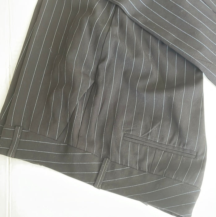 Norma Kamali  Classic Pinstripe Pants Trousers Black size 10