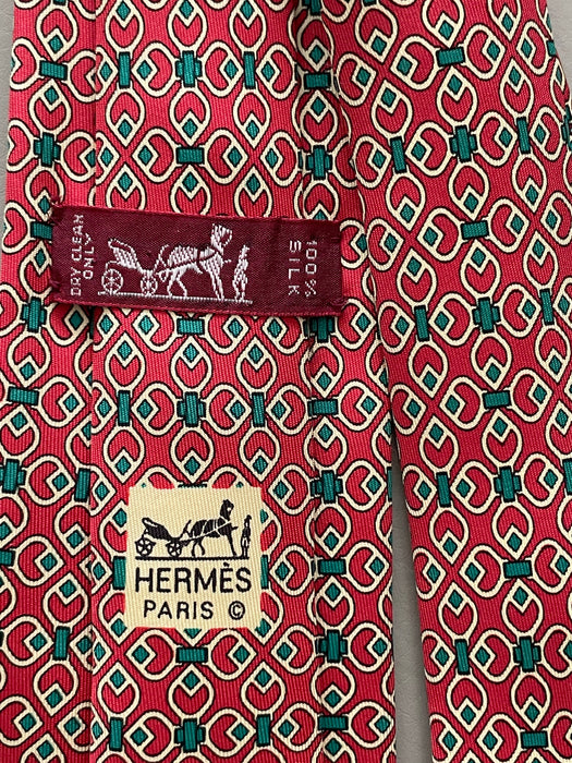 HERMÈS Silk Pattern Print Tie