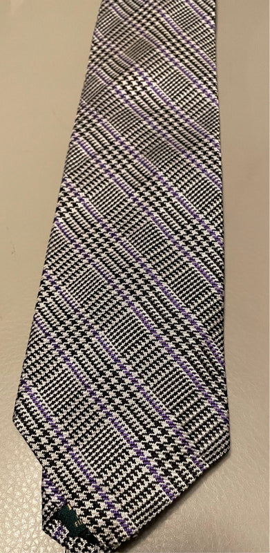 Ralph Lauren Houndstooth 100% Silk Necktie
