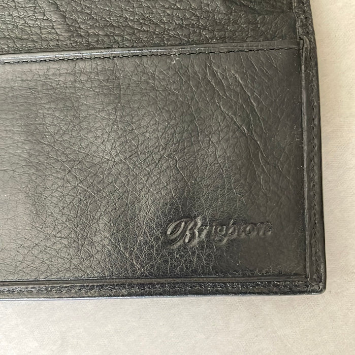 Brighton Vintage Black Leather Reptile Print Clutch Wallet