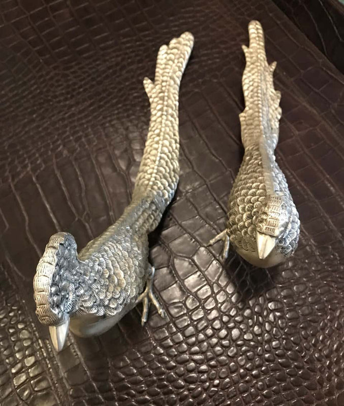 Pair of Silver Plate Pheasants