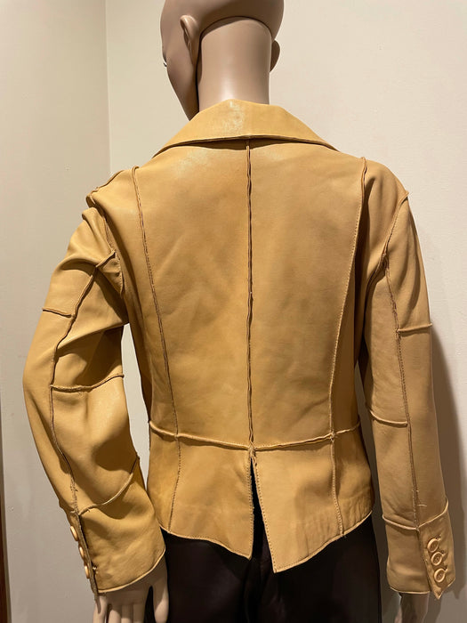 Bebe camel leather jacket Size M