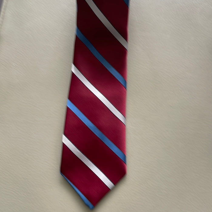 Egon von Furstenberg Silk red blue white Strip Tie