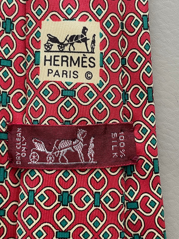 HERMÈS Silk Pattern Print Tie