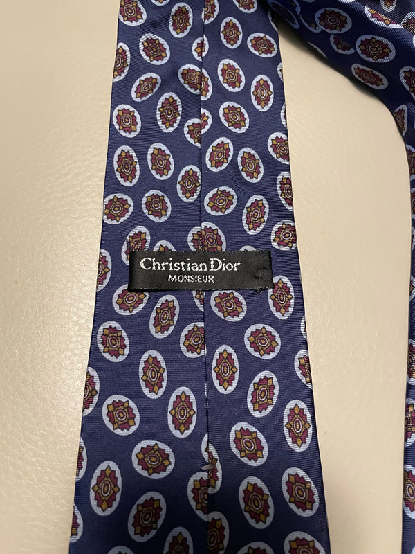 CHRISTIAN DIOR  Monsieur Blue, Burgundy, and Light Blue Tie