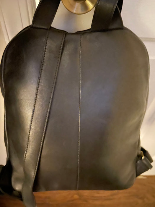 Isaac Mizrahi Black Leather Backpack