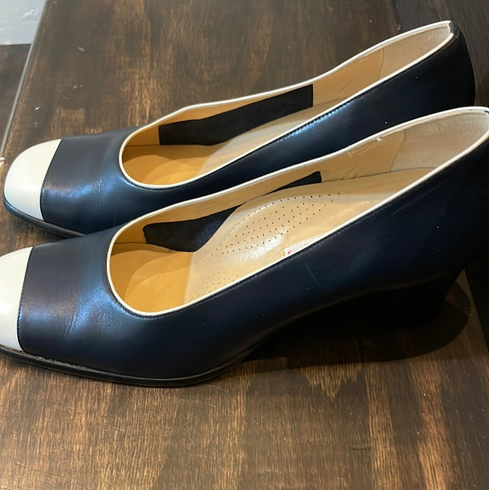Valleverde Italian Comfort Shoes Pumps Chunky Heels Square Toes