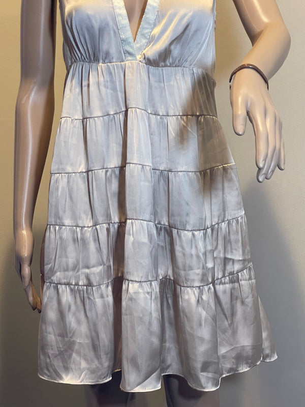THEME by Anthropologie Sleveless Ruffle Dress Beige Size L