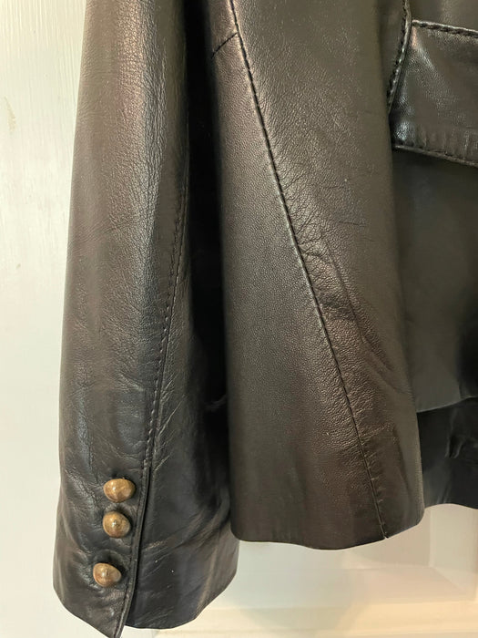 Opera Black Leather Jacket Women's Size 44