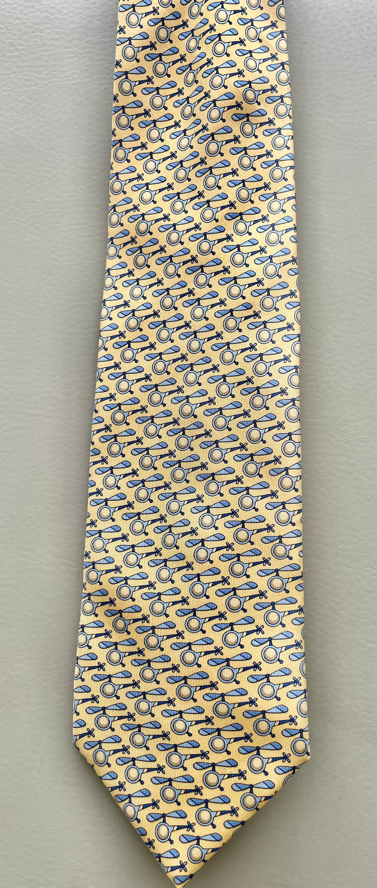 Salvatore Ferragamo Yellow/Blue Printed Tie