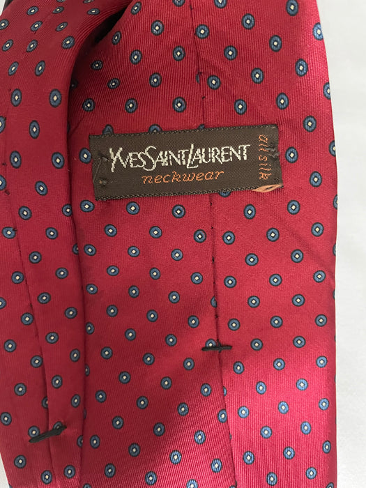 Yves Saint Laurent Men's Vintage red, white, and blue men's tie
