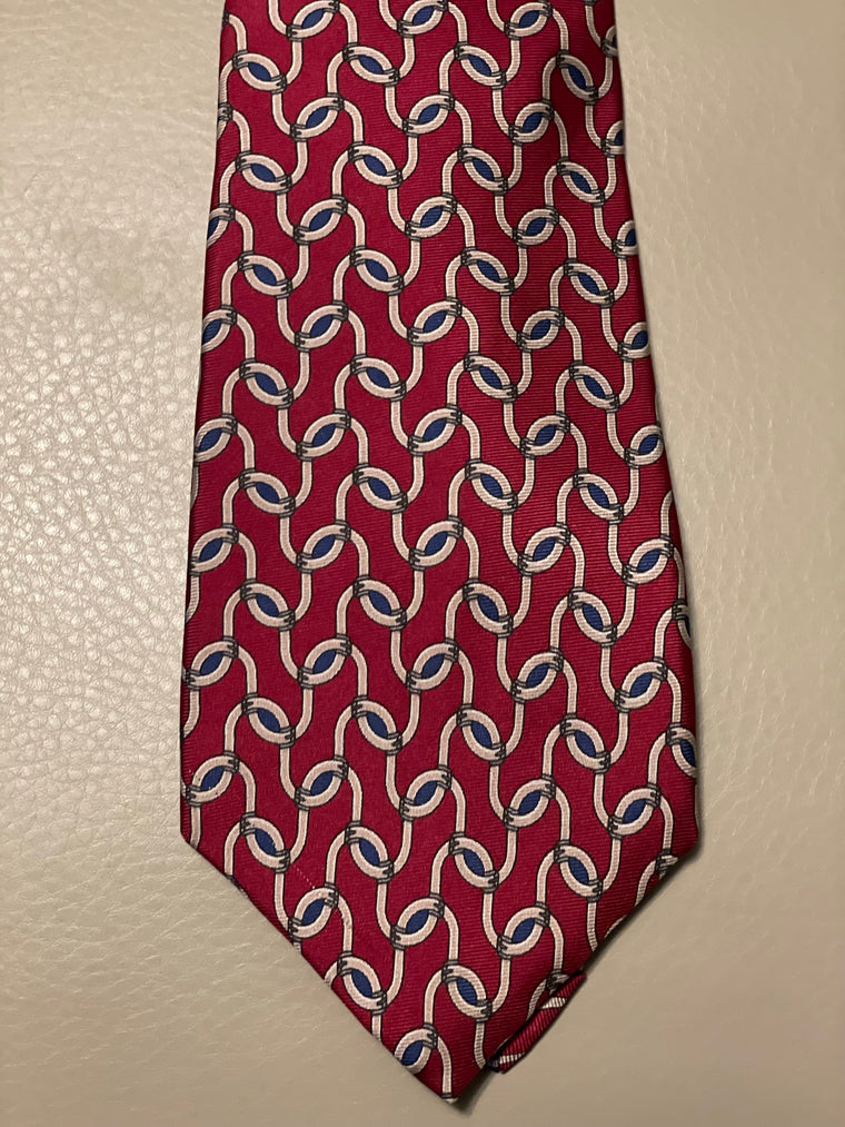 CHRISTIAN DIOR Monsieur Burgundy Rope Print Necktie