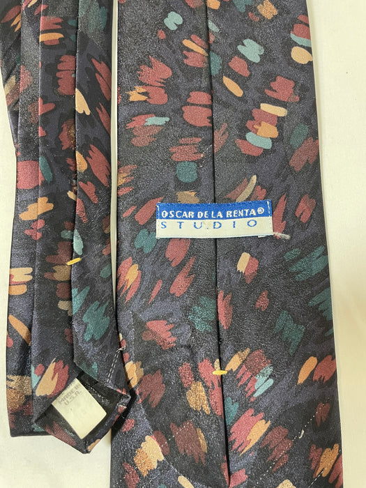 Oscar De La Renta Studio Multicolor Classic Executive Necktie Tie
