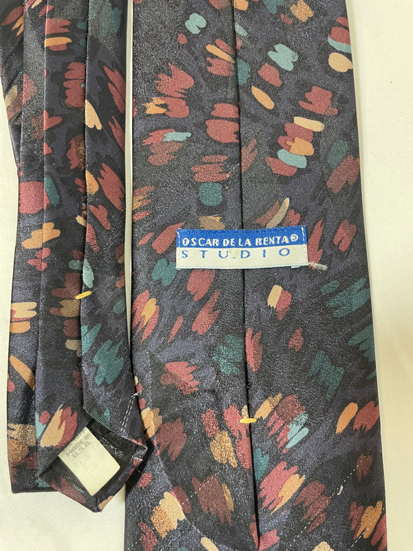 Oscar De La Renta Studio Multicolor Classic Executive Necktie Tie