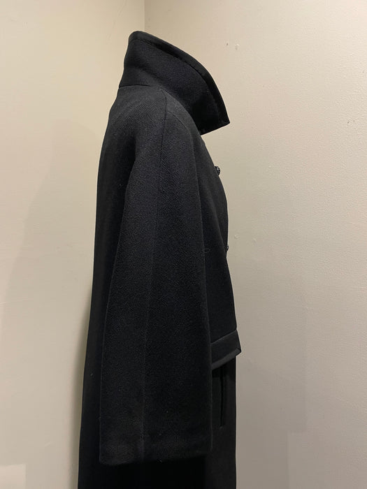 Vintage 60s Womens Black Forstmann Wool Peacoat