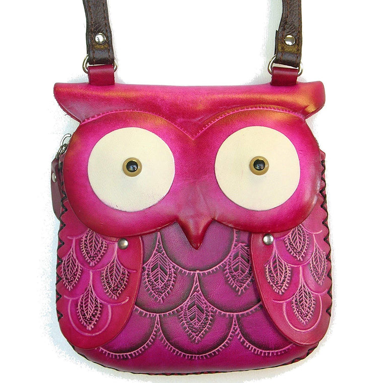 Leather Owl Crossbody bag