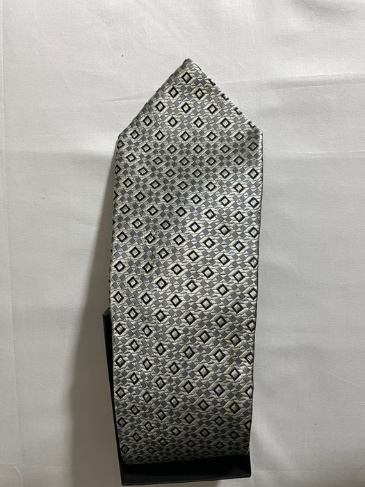 Vintage Pierre Cardin Designer Mens' Tie - black and Gray Geometric Print, Excellent!